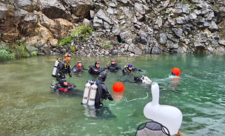 동해소방서, 무릉별유천지 수난사고 대응태세 강화 훈련 실시