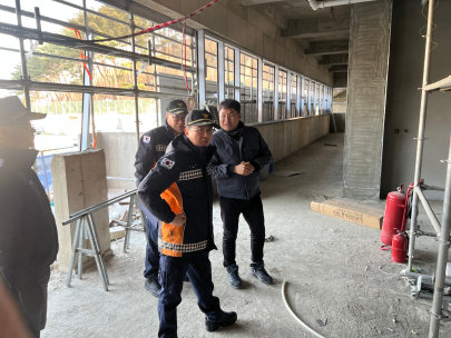 동해소방서, 묵호고·묵호항 주차타워  공사현장 화재 예방점검 실시